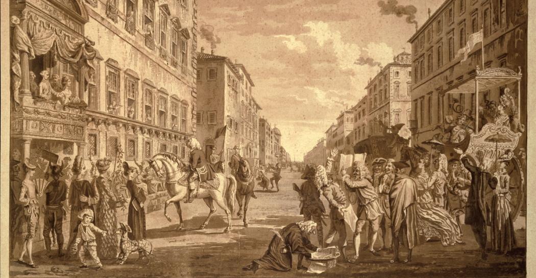 David Allan, Paul Sandby, The Romans Polite to Strangers|Palazzo Ruspoli al Corso Rome, 1780. Museo di Roma in Trastevere, inv. MR 439 David Allan, Paul Sandby, The Romans Polite to Strangers|Palazzo Ruspoli al Corso Rome, 1780. Museo di Roma in Trastevere, inv. MR 439