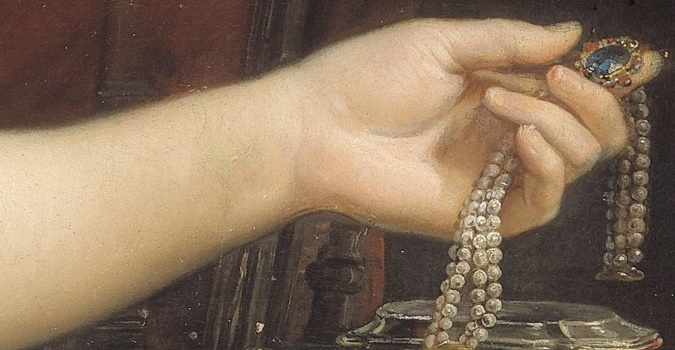 Pompeo Batoni, Ritratto di Girolama Santacroce, 1759 ca. dettaglio Pompeo Batoni, Ritratto di Girolama Santacroce, 1759 ca. dettaglio