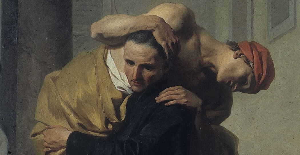 Pierre Hubert Subleyras, San Camillo de Lellis salva gli ammalati dell’Ospedale di Santo Spirito durante l’inondazione del Tevere del 1598, Roma, Museo di Roma Pierre Hubert Subleyras, San Camillo de Lellis salva gli ammalati dell’Ospedale di Santo Spirito durante l’inondazione del Tevere del 1598, Roma, Museo di Roma
