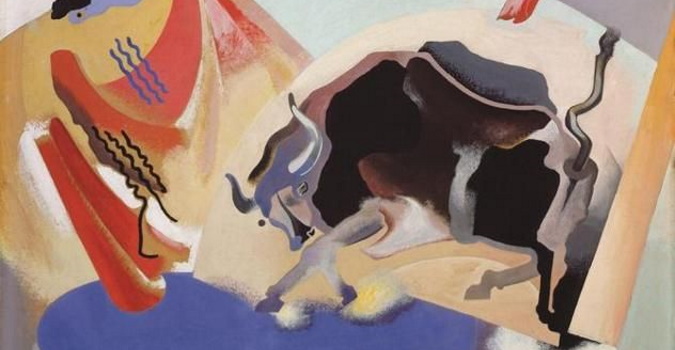 Enrico Prampolini, La corrida, 19129-30, tempera su cartone. Galleria d’Arte Moderna, inv. AM 774 Enrico Prampolini, La corrida, 19129-30, tempera su cartone. Galleria d’Arte Moderna, inv. AM 774
