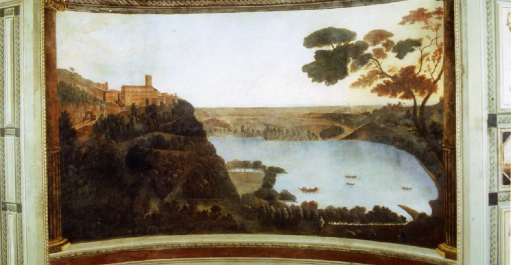 Liborio Coccetti, Veduta del lago di Nemi, ultimo quarto del XVIII secolo Roma, Museo di Roma Liborio Coccetti, Veduta del lago di Nemi, ultimo quarto del XVIII secolo Roma, Museo di Roma