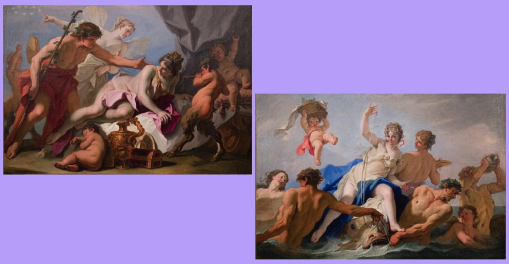 Sebastiano Ricci, Bacco e Arianna e Il trionfo di Venere Anadiomene, olio su tela, Roma, Collezione Enel Sebastiano Ricci, Bacco e Arianna e Il trionfo di Venere Anadiomene, olio su tela, Roma, Collezione Enel