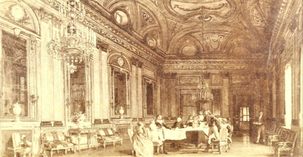 Ditta Montabone (da un dipinto di Arturo Ferrari), “Riproduzione con il salotto della Regina Ortensia a Palazzo Ruspoli”, positivo, albumina, 1890, MN 6198 Ditta Montabone (da un dipinto di Arturo Ferrari), “Riproduzione con il salotto della Regina Ortensia a Palazzo Ruspoli”, positivo, albumina, 1890, MN 6198