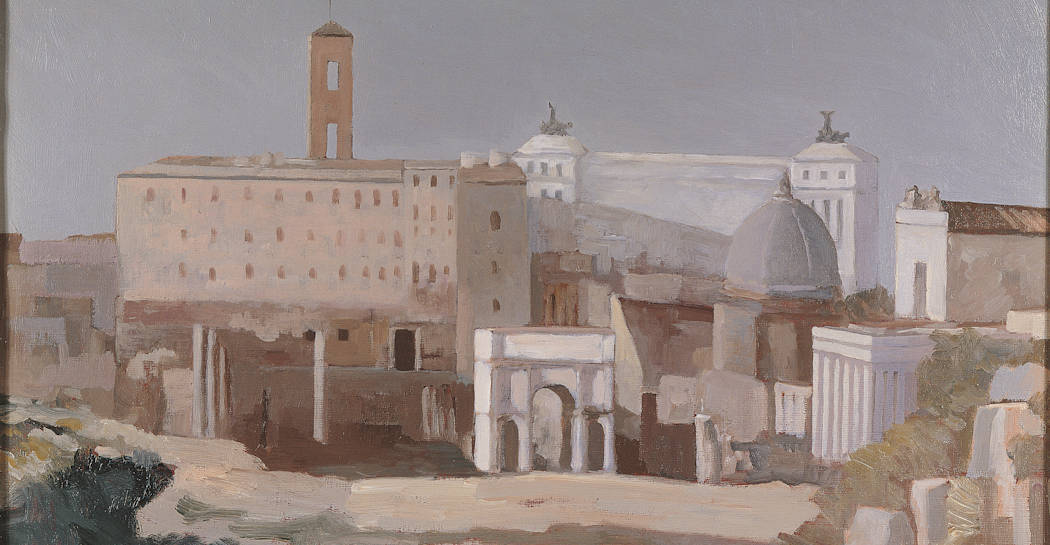 Francesco Trombadori, Il Campidoglio visto dal Foro, 1945, olio su tela, cm 71x83, Collezione BNL BNP Paribas
