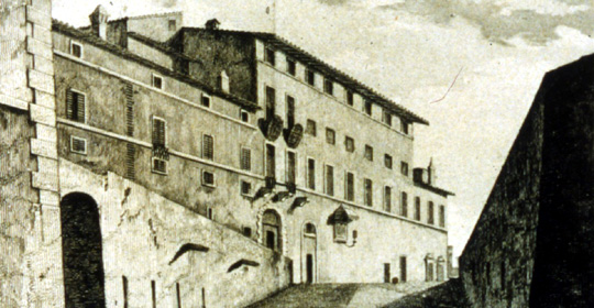 Facciata del Palazzo Caffarelli nell'Ottocento Facciata del Palazzo Caffarelli nell'Ottocento