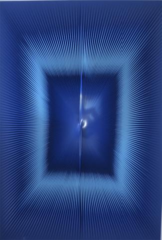 Alberto Biasi Geometria azzurra si muove nel blu 2005 cm 130x90 Alberto Biasi Geometria azzurra si muove nel blu 2005 cm 130x90