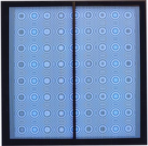Alberto Biasi Dinamica o Gocce 1968 rilievo in PVC su tavola cm 121x122x5 Alberto Biasi Dinamica o Gocce 1968 rilievo in PVC su tavola cm 121x122x5