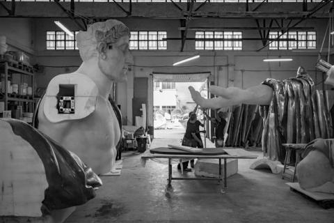 © Otto Lowe Factum Foundation - Una sezione del Colosso di Costantino ricostruito nel workshop di Factum Foundation © Otto Lowe Factum Foundation - Una sezione del Colosso di Costantino ricostruito nel workshop di Factum Foundation