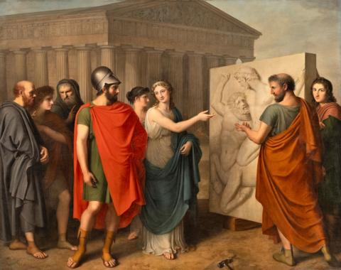 Gaspare Landi, Pericle ammira le opere di Fidia al Partenone. Olio su tela, 1811-1813. © Napoli, Museo Real Bosco di Capodimonte, Depositi 