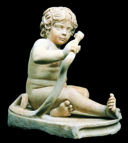 Fanciullo raffigurato come Ercole che strozza i serpenti Fanciullo raffigurato come Ercole che strozza i serpenti