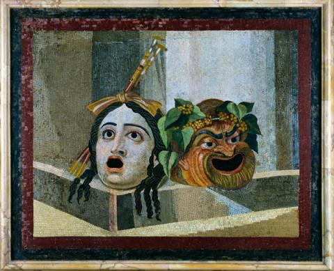 Mosaico con maschere sceniche
