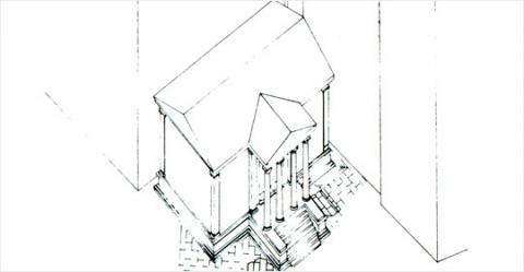 Il tempio di Veiove (disegno ricostruttivo) Il tempio di Veiove (disegno ricostruttivo)