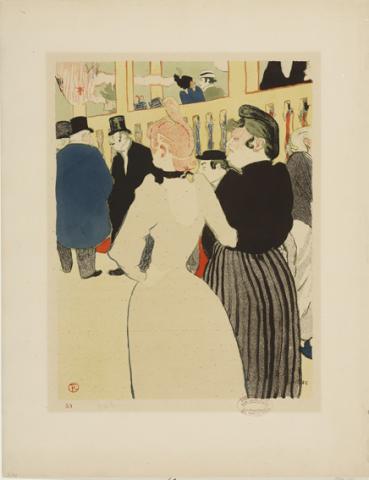 At the Moulin Rouge, La Goulue and her sister, 1892 - Lithograph (in six colours) on wove paper, 64,2x49,7 cm - Budapest, Galleria Nazionale At the Moulin Rouge, La Goulue and her sister, 1892 - Lithograph (in six colours) on wove paper, 64,2x49,7 cm - Budapest, Galleria Nazionale