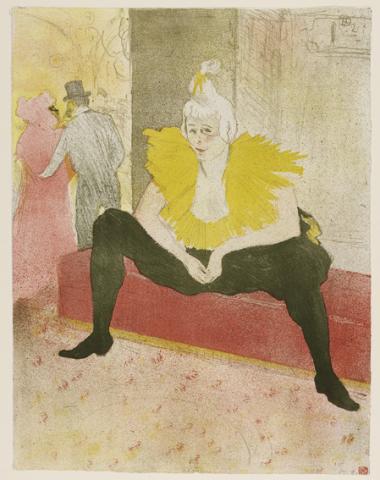 The Seated Clowness (Mademoiselle Cha-UKao) 1896 Lithograph (in five colours) on wove paper, 52x40,3 cm Budapest, Galleria Nazionale The Seated Clowness (Mademoiselle Cha-UKao) 1896 Lithograph (in five colours) on wove paper, 52x40,3 cm Budapest, Galleria Nazionale