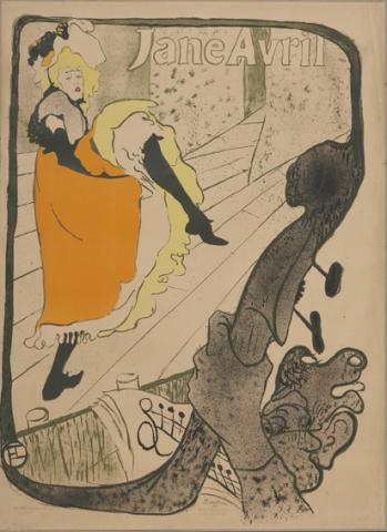 Jane Avril, 1893 - Lithograph (in five colours) on wove paper, 129,5x94 cm - Budapest, Galleria Nazionale Jane Avril, 1893 - Lithograph (in five colours) on wove paper, 129,5x94 cm - Budapest, Galleria Nazionale